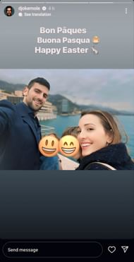 Novak Djokovic's Instagram Story